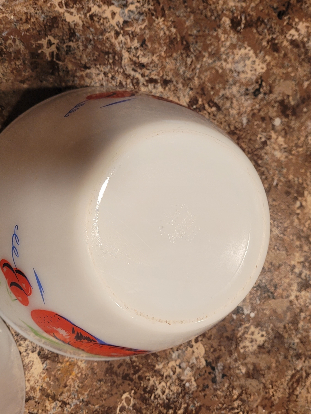 vintage Fire-King "Apples and Cherries" Milk Glass mixing bowls. Set Of 3. - Picture 15 of 16